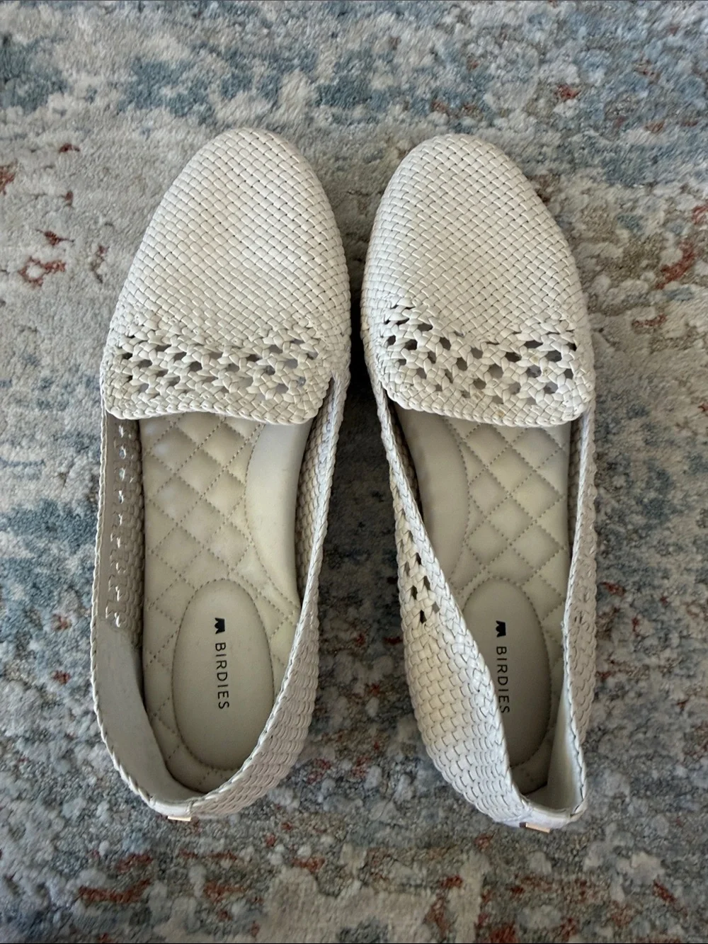 Birdies Woven Cream/Tan Slip-On Loafers